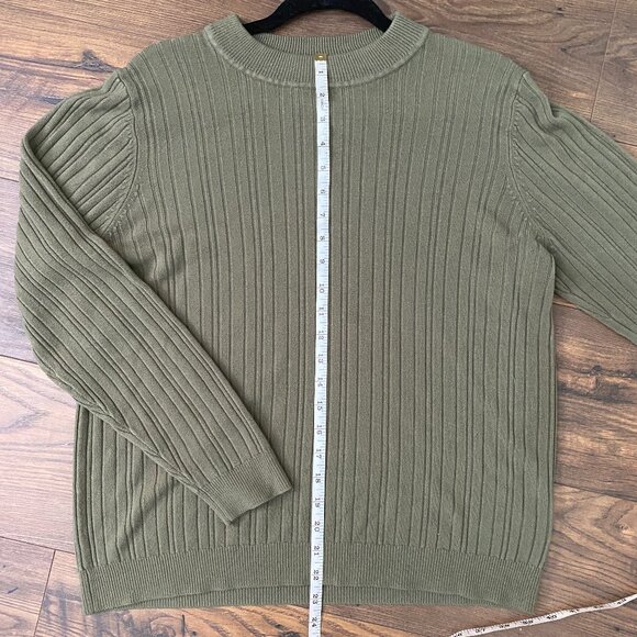 Soft Olive Green Crew-Neck Sweater - Picture 6 of 7